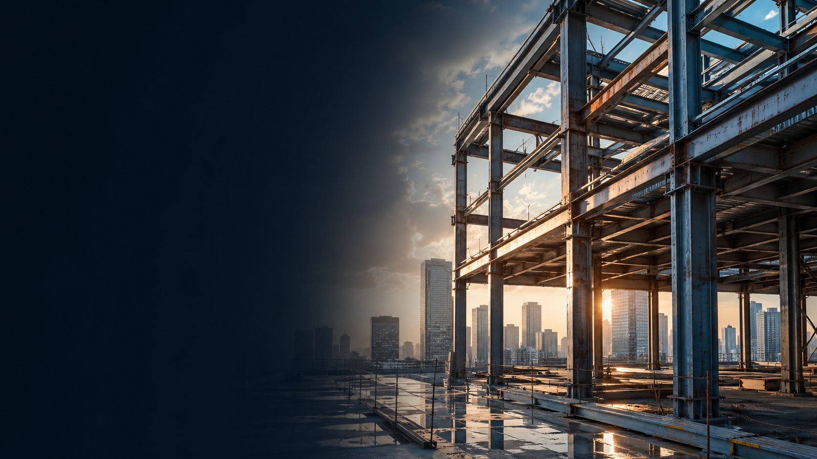 Structural steel frame for a complex engineering project